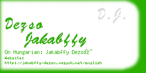 dezso jakabffy business card